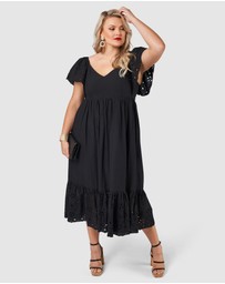 Pink Dusk by Curve Project - Girlz Broderie Maxi Dress