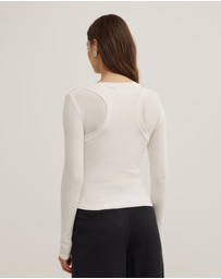 Witchery - Long Sleeve Overlay Top