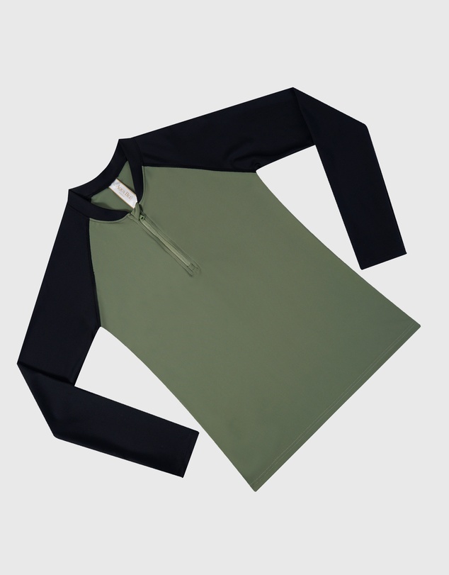 Aqua Blu Kids - Building Blocks Khaki Long Sleeve Rash Vest - Teens