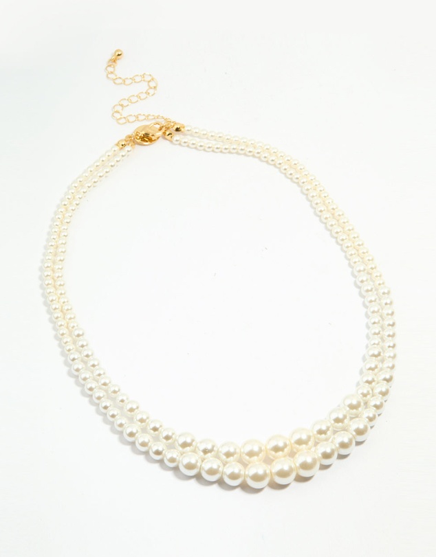 Lovisa - Gold Plated Pearl Layered Choker Necklace