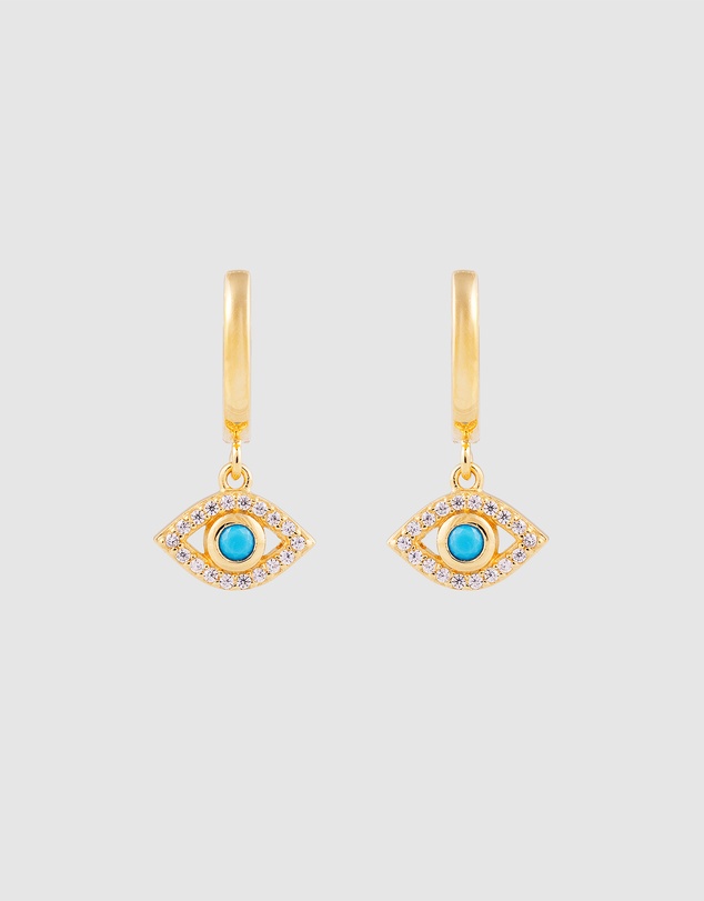 FAIRLEY - Turquoise Evil Eye Hoops