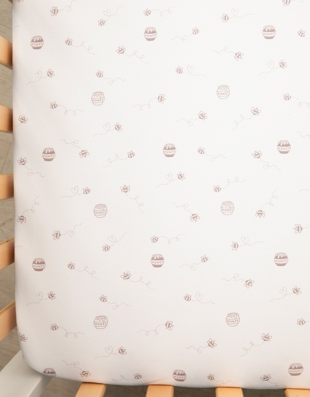 Living Textiles - 2 Pack Organic Cot Fitted Sheet - Cuddly Bear
