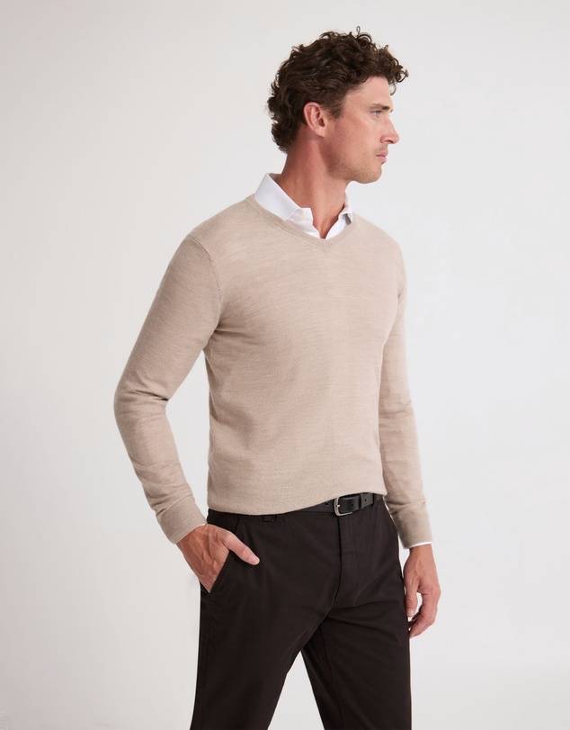 Oxford - Basic V-Neck Pure Wool Pullover