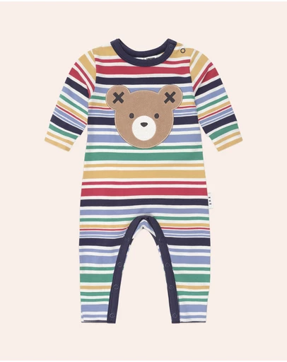 Huxbaby - Rainbow Stripe Huxbear Romper - Babies