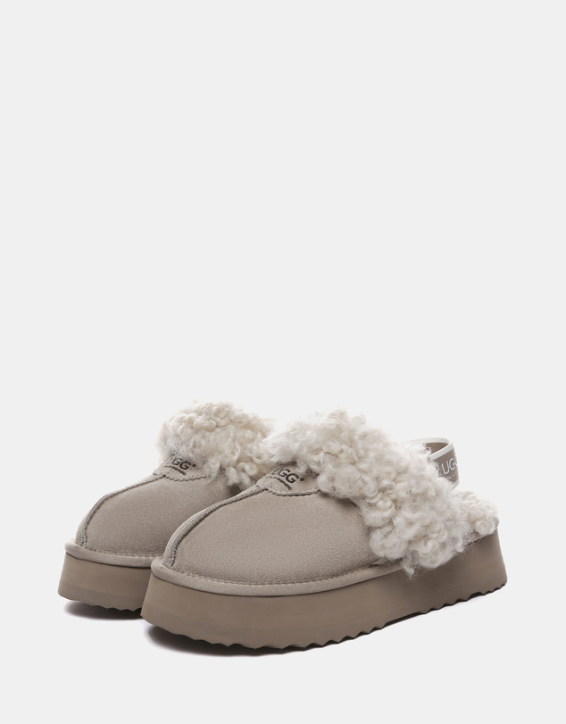 EVERAU - Australian Shepherd Ugg Waffle Curly Platform Cow Suede Upper House Shoes