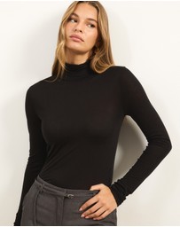 Atmos&Here - Wool Blend Roll Neck Long Sleeve Top