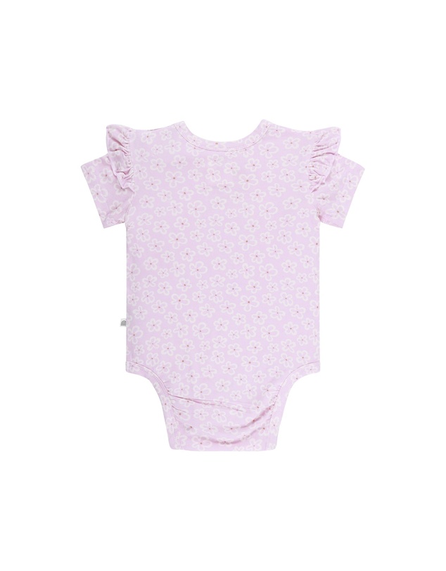 Kynd Baby - Frill Sleeve Bodysuit Frangipani - Size 0