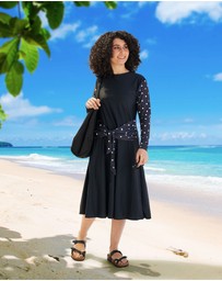 Modest Mermaid - Classic Dot tie front dress SPF50+