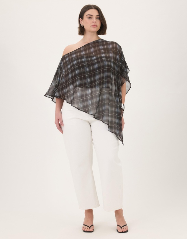 Atmos&Here Curvy - Molly Sheer Chiffon Poncho With Bandeau Top