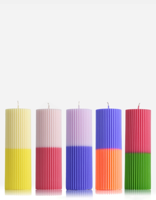 XRJ Celebrations - Pillar Two-Tone Violet Rain Candle