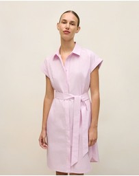 Trenery - Cotton Poplin Cap Sleeve Shirt Dress in Soft Lilac