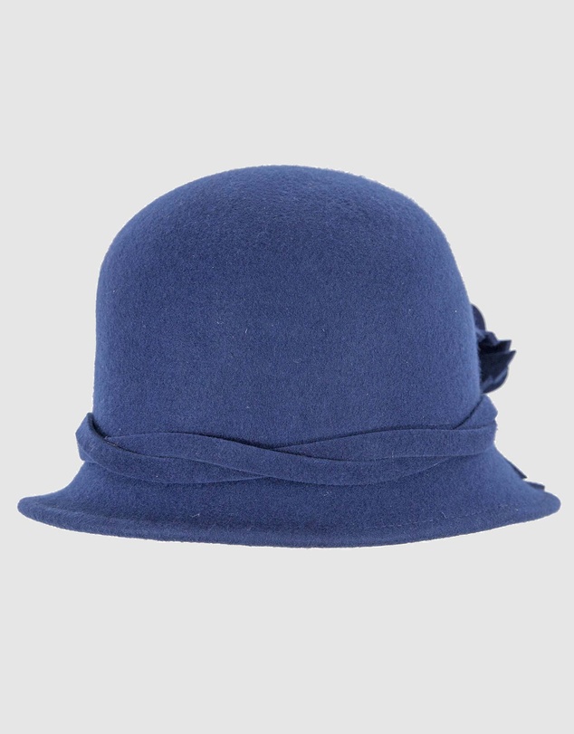 Max Alexander - Winter Felt Blue Cloche Hat