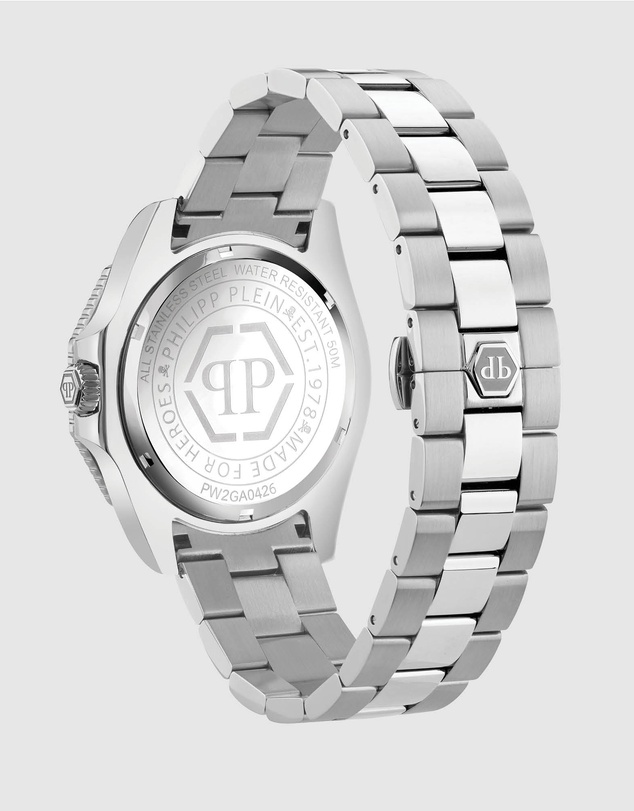 Philipp Plein - AQUASTORM 44mm Silver-Tone Analogue Watch