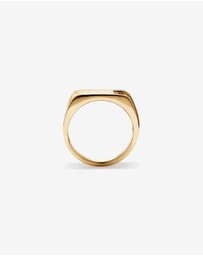 Michael Hill - Diamond Accent Men's Signet Ring in 10kt Yellow and White Gold