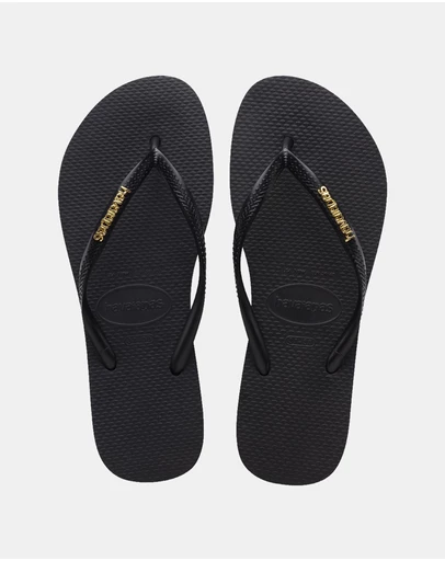 Havaianas - Slim Metal Logo Thongs - Women's