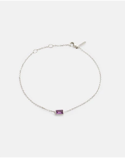 Kirstin Ash - Baguette Birthstone Bracelet February Amethyst