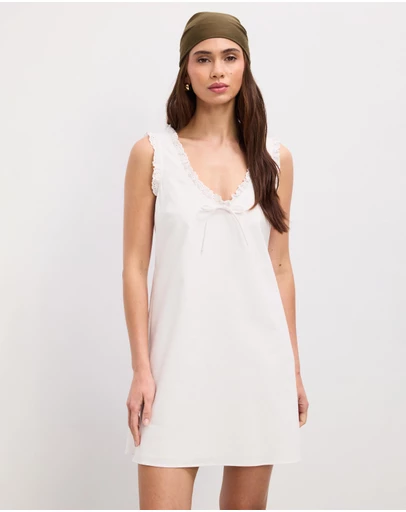 The Fated - Emira Lace Trim Mini Dress