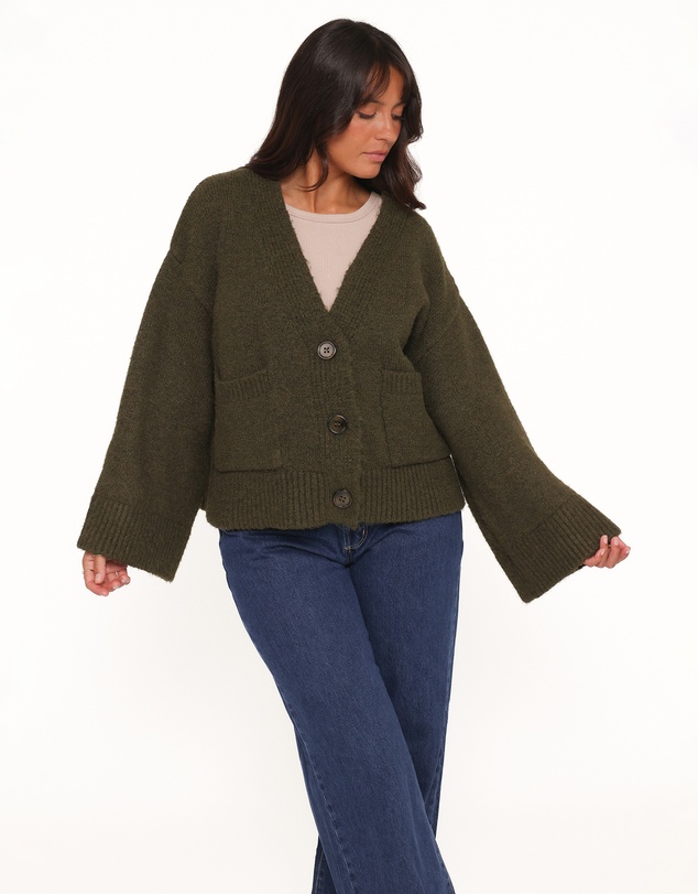 Petal & Pup - Fern Wide Sleeve Cardigan - Olive
