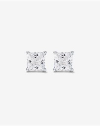 Michael Hill - 7mm Princess Cubic Zirconia Stud Earrings in Sterling Silver