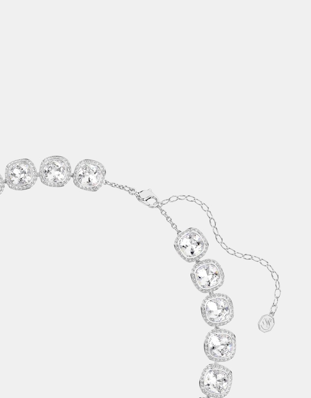 Swarovski - Una Angelic Necklace, Cushion Cut, White, Rhodium Plated