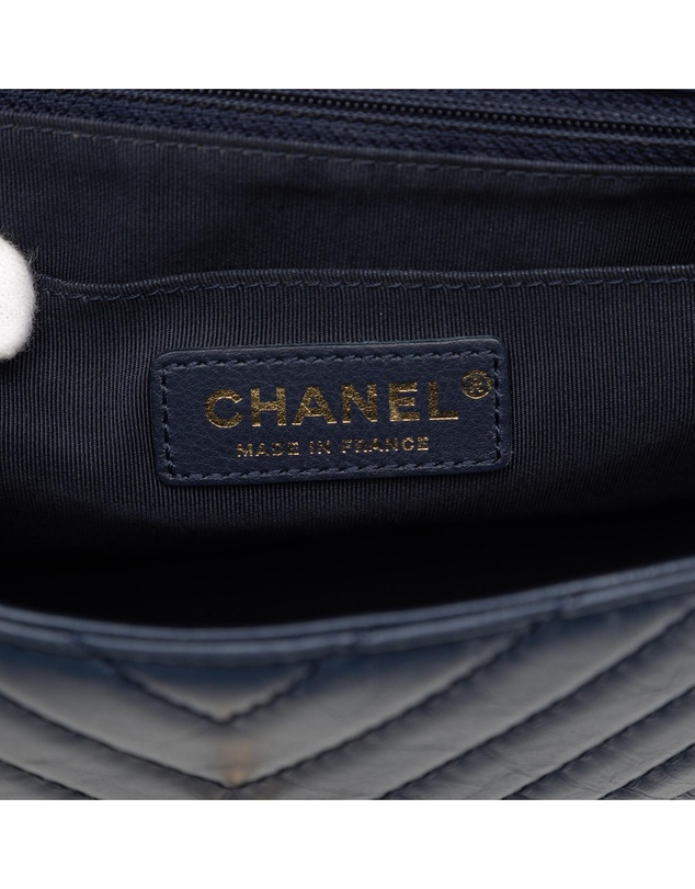 Pre-Loved by Azura Reborn - Pre-Loved CC Chevron Aged Calfskin Top Handle Flap