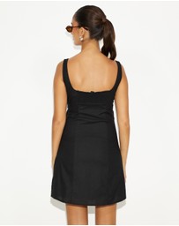 Dazie - Main Character Linen Blend Mini Dress