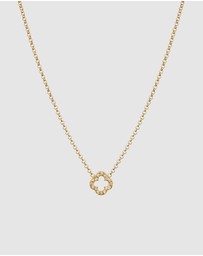 Elli Jewelry - Necklace Choker Crystal Cloverleaf 925 Sterling Silver Gold-Plated