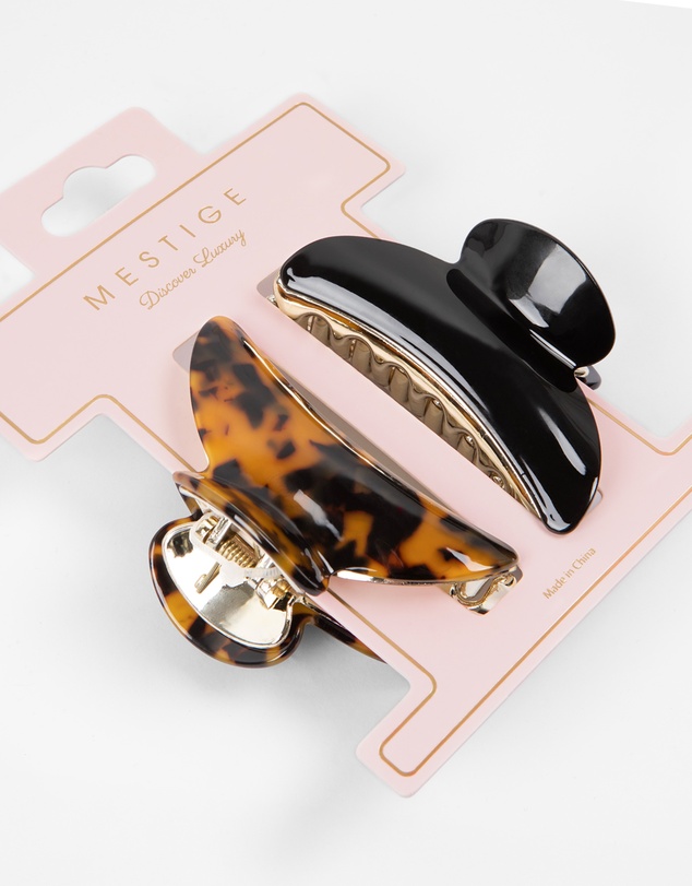 Mestige - London Acetate Claw Hair Clip - 2 Pack