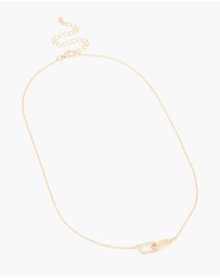 Lovisa - Gold Plated Brass Cubic Zirconia Dainty Link Pendant Necklace