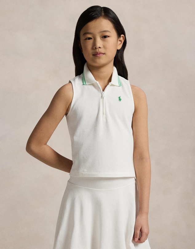 Polo Ralph Lauren - Stretch Mesh Half-Zip Boxy Polo Shirt - ICONIC EXCLUSIVE - Kids-Teens