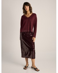 Fate + Becker - Oriane Sparkle V-Neck Knit