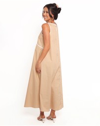 Petal & Pup - Peppa Maxi Dress - Beige/White