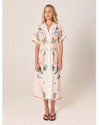 Fate + Becker - Solara Placement Print Shirt Dress