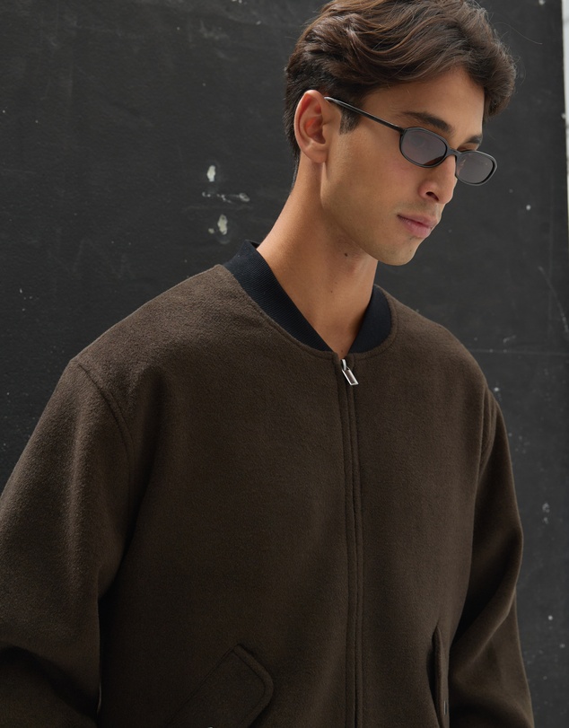 AERE - Wool Blend Bomber Jacket