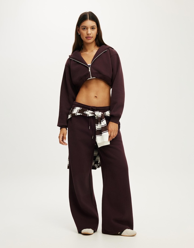 Cotton On Body Active - Plush Micro Cropped Zip Through