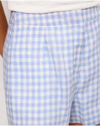 AERE - Gingham Linen Shorts