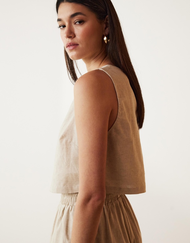 Atmos&Here - Celina Linen Blend Crop Top