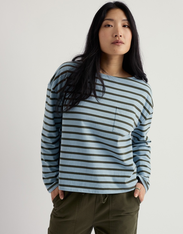 Seasalt - Seasalt Cornwall Blue Beach Boat Organic Cotton Jersey Top