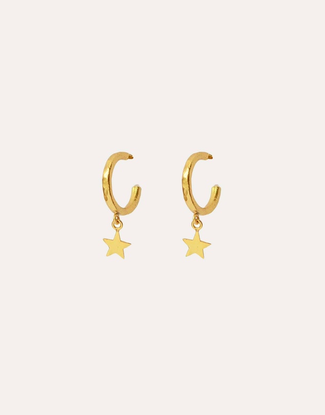Ottoman Hands - Star Charm Hoop Earrings