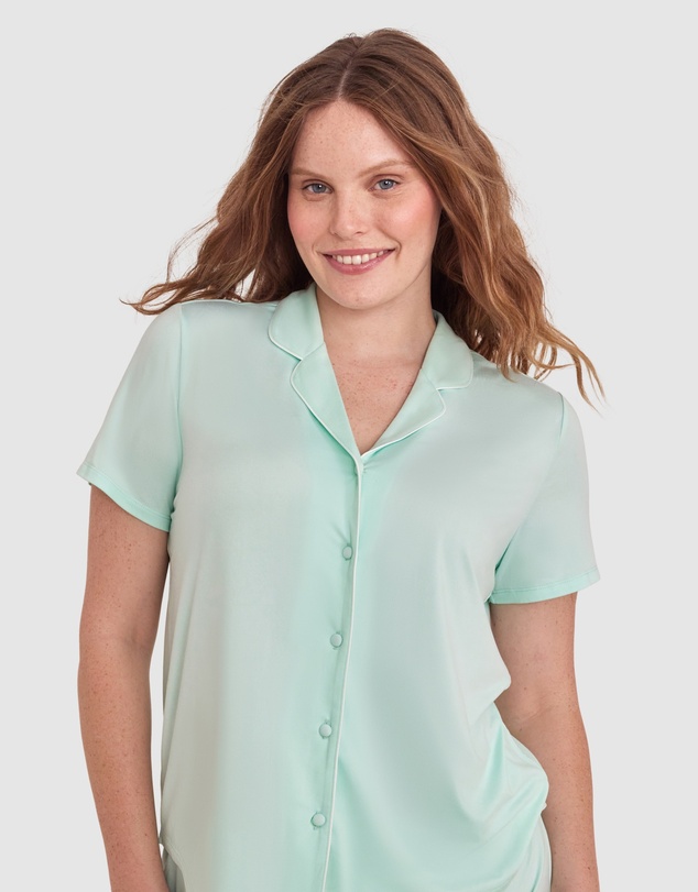 Bras N Things - Emilia Short Sleeve Top-Light Green