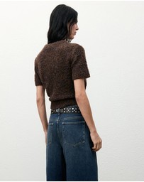 M.N.G - Bouclé Short-Sleeved Sweater