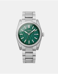 Jag - Beaufort Mens Green Dial 41.8mm Silver Watch