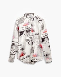 Desigual - Floral text shirt