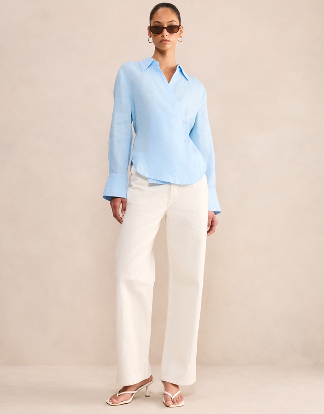 Forever New - Tina Linen Tie Back Shirt