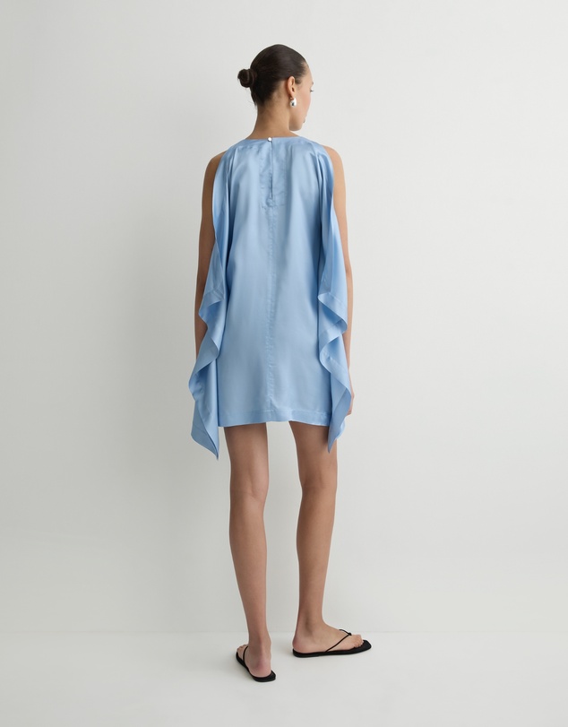 BONDI BORN - Como Waterfall Mini Dress - Sky Blue