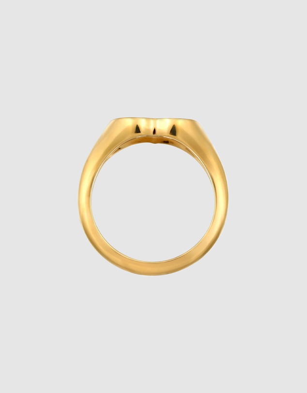 Elli Jewelry - Ring Signet Heart Self Love 925 Sterling Silver Gold-Plated