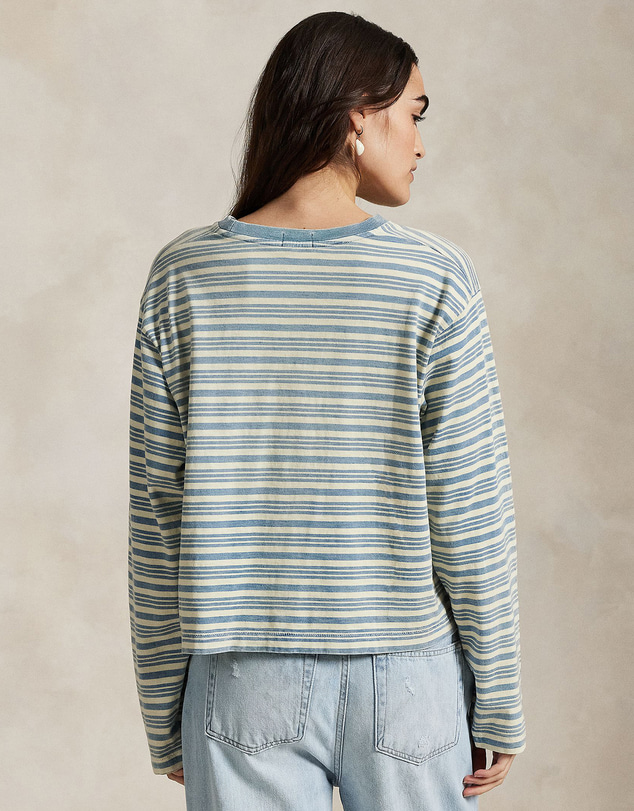 Polo Ralph Lauren - Striped Jersey Cropped Long-Sleeve Tee