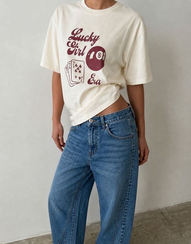 Dazie - Lucky Girl Era Oversized Graphic Tee