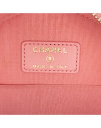 Pre-Loved by Azura Reborn - Pre-Loved CC Embossed Caviar Camellia Round Clutch With Chain