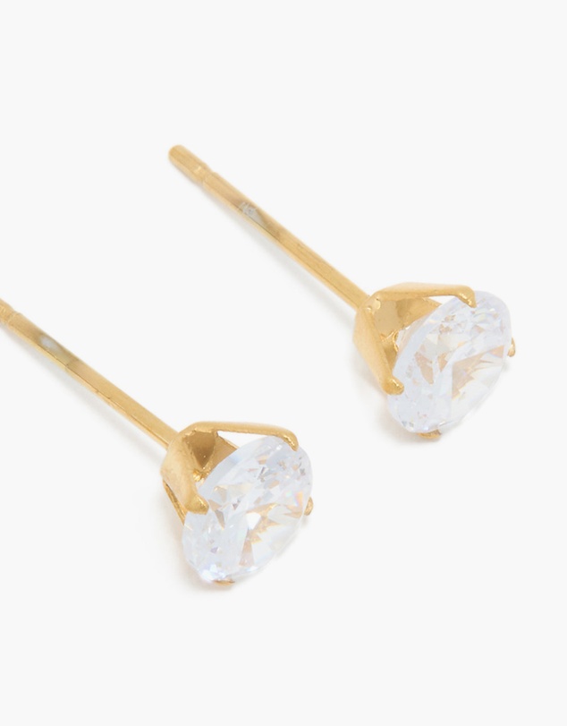 Lovisa - Waterproof Gold Plated Stainless Steel Cubic Zirconia Hoop & Stud Earrings 3-Pack